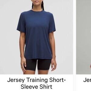 Lululemon jersey training short-sleeve shirt in club blue size 4